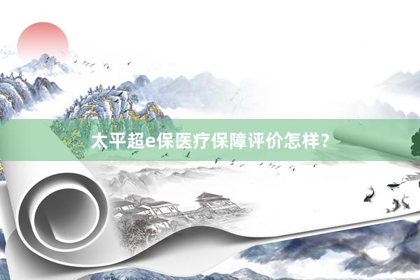 太平超e保医疗保障评价怎样？
